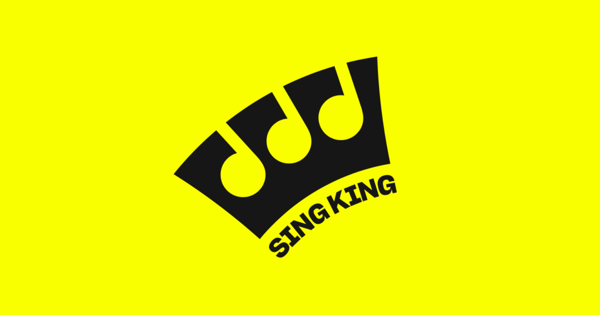 Sing King logo on yellow background